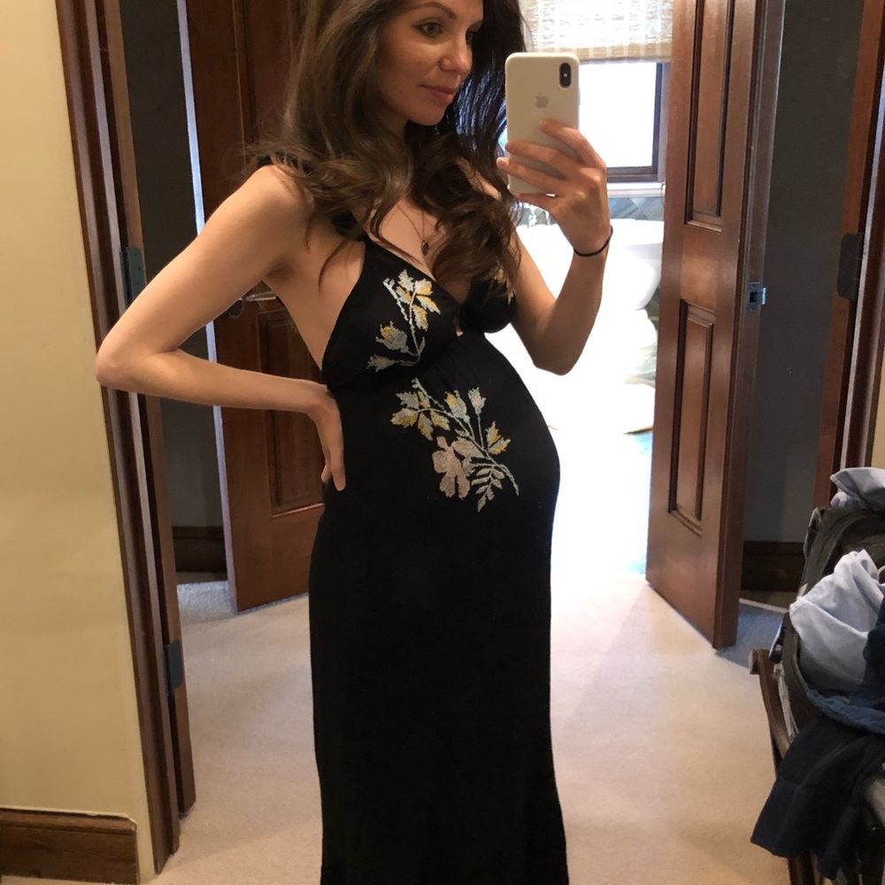 Asos Maternity Floral Embroidered Maxi